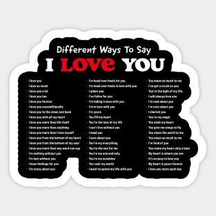 different ways to say i love you Sticker